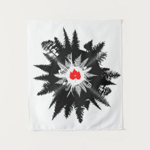 Bladeren vinylplatenbomen van Plant van bosmaffels Wandkleed