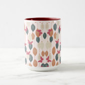 Bladeren & vlinders patroon Boho Mok (Midden)