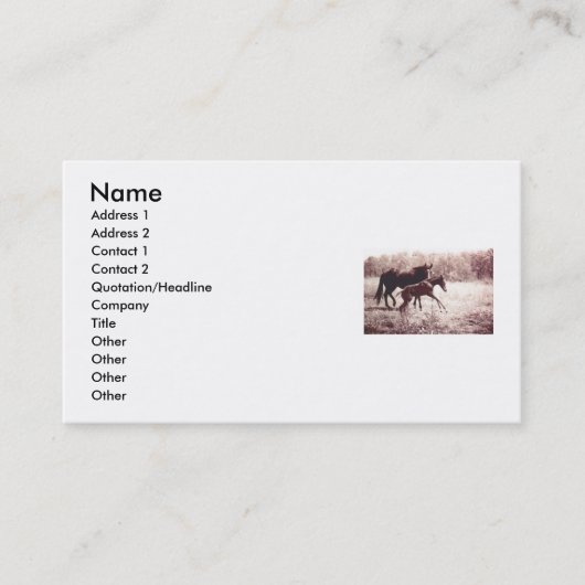 Bladeren voor joifmeel en merrie visitekaartje (Voorkant)