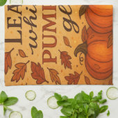 Bladeren Whisper Pompoenen Glow - Herfst Herfst Ke Theedoek (Gevouwen)