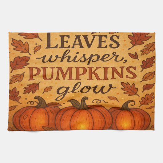 Bladeren Whisper Pompoenen Glow - Herfst Herfst Ke Theedoek (Horizontaal)