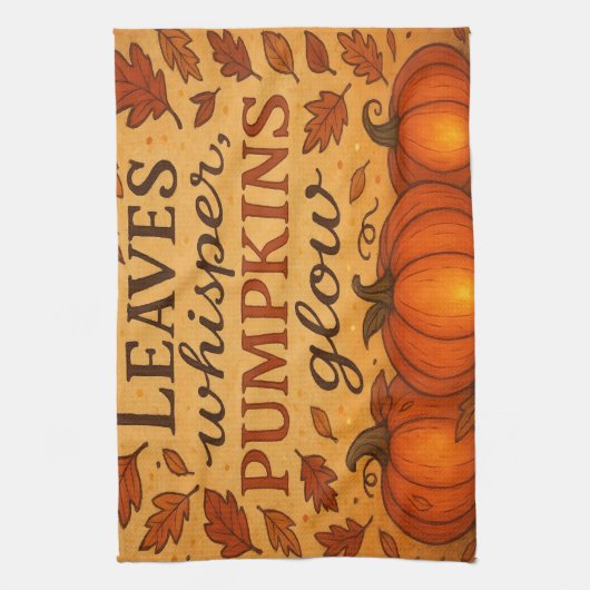 Bladeren Whisper Pompoenen Glow - Herfst Herfst Ke Theedoek (Verticaal)