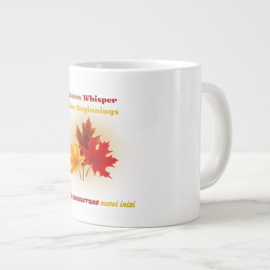 Bladeren Whisper - Tweetalige Herfst Mok (Voorkant rechts)