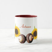 Bladeren, zuren en zonnebloemen mok (Midden)