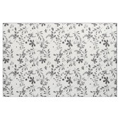 Bladeren Zwart op Witte Bloemen Stof 2 (Fat Quarter)