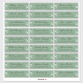 Bladergroen Bruiloft Gast Adresetiketten Sticker (Vel)