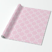 Bladerig Raster in Roze Cadeaupapier (Uitgerold)