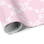 Bladerig Raster in Roze Cadeaupapier (Rol Hoek)