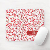 Bladerig Rood Patroon Moderne Elegante Aangepaste  Muismat (Met muis)