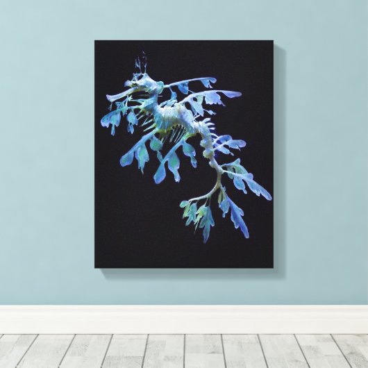 Bladerig Zee Dragon Wrapped Canvas Print (Insitu (Houten vloer))