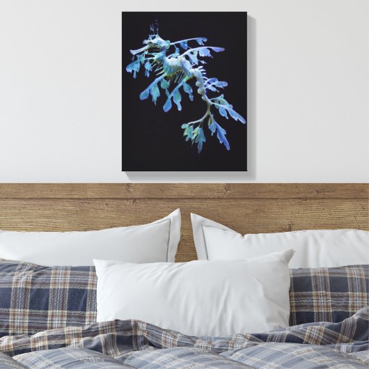 Bladerig Zee Dragon Wrapped Canvas Print (Insitu (Slaapkamer))