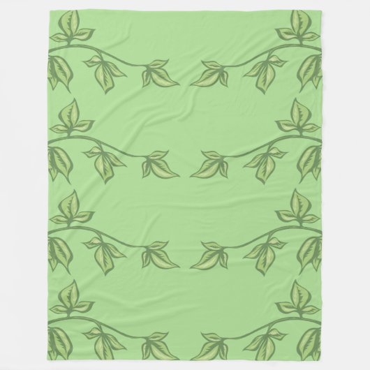 Bladerige achtergrond fleece deken (Voorkant)