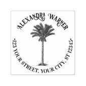 Bladerige Dadelpalm Boom Tropische Naam Retouradre Zelfinktende Stempel (Design)