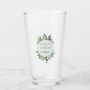 Bladerige waterverf geometrisch groen elegant glas
