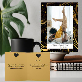 Bladerige wervelingen Modern Script Happy Fathers  Kaart