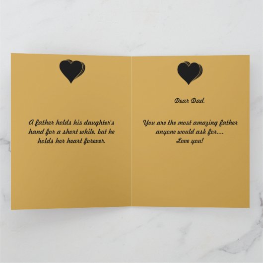 Bladerige wervelingen Modern Script Happy Fathers Kaart (Binnen)