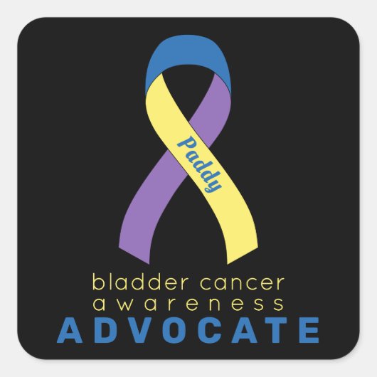 Bladerkanker Advocate Black Square Sticker (Voorkant)