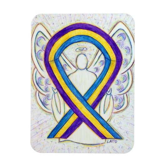 Bladerkanker Awareness Angel Ribbon Gift Magnet Magneet (Verticaal)