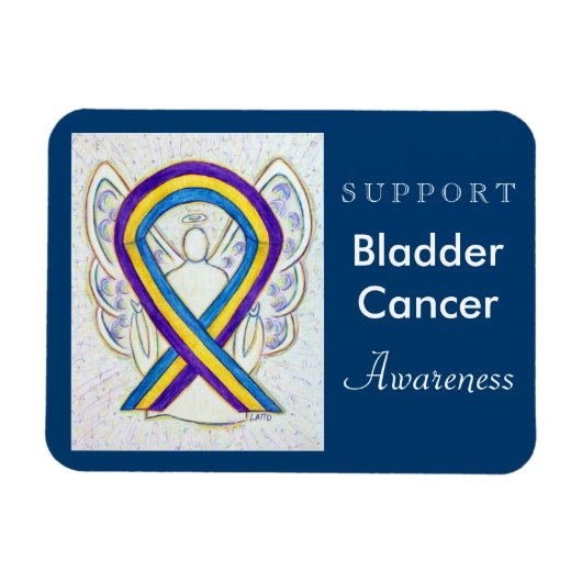 Bladerkanker Awareness Angel Ribbon Gift Magnet Magneet (Horizontaal)