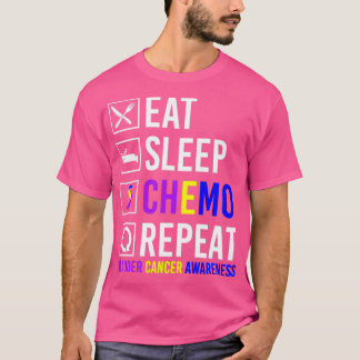 Bladerkanker Bewustmaking Eat Sleep Chemo Herhalen T-shirt