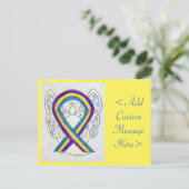 Bladerkanker Briefkaart Ribbon Angel (Staand voorkant)