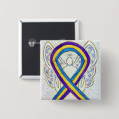 Bladerkanker Buttonnen met engel- Vierkante Button 5,1 Cm (Voorkant /achterkant)