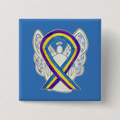 Bladerkanker Buttonnen met engel- Vierkante Button 5,1 Cm (Voorkant)