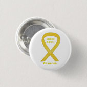 Bladerkanker - Gele bewustwording - Button met lin (Voorkant /achterkant)