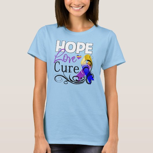 Bladerkanker Hope Love Cure T-shirt (Voorkant)