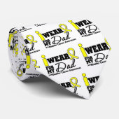 Bladerkanker Ik Draag gele lint voor mijn vader Stropdas (Opgerold)