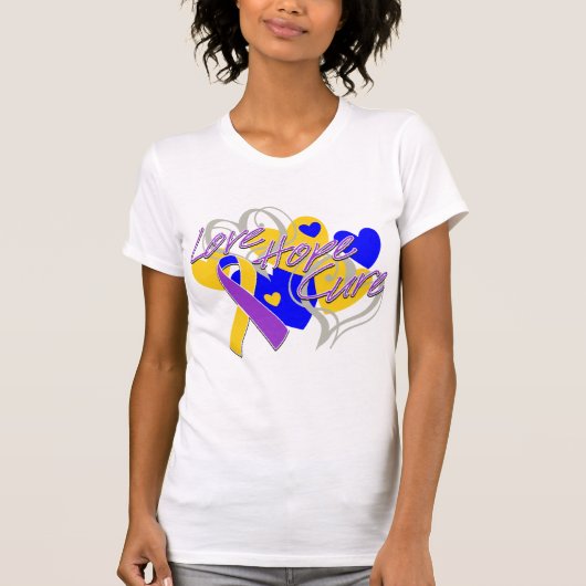 Bladerkanker Love Hope Cure T-shirt (Voorkant)