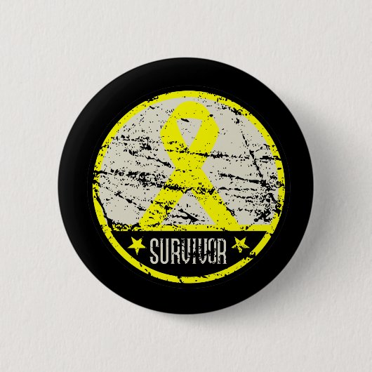 Bladerkanker Overlevende Mannen Vintages Ronde Button 5,7 Cm (Voorkant)