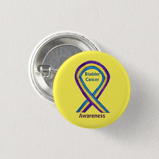 Bladerkanker Stripes Awareness Ribbon Button (Voorkant /achterkant)