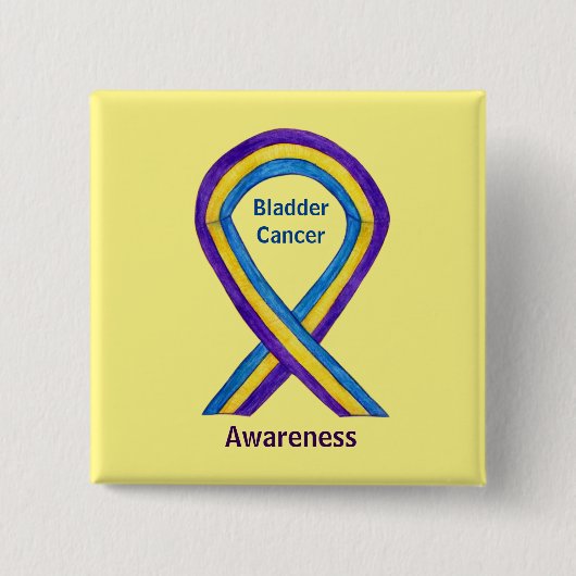 Bladerkanker Stripes Awareness Ribbon Button (Voorkant)
