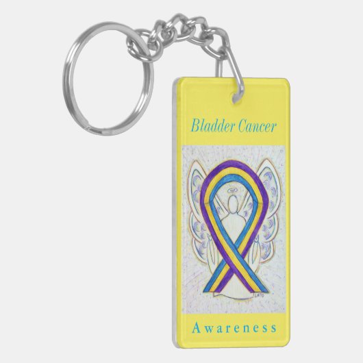 Bladerkankerbewustwording lint-Sleutelhanger Sleutelhanger (Voorkant Links)