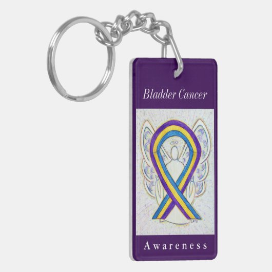 Bladerkankerbewustwording lint-Sleutelhanger Sleutelhanger (Voorkant Links)