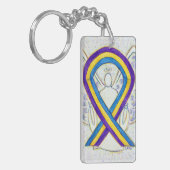 Bladerkankerbewustzijnsketen - engel-sleutelketen sleutelhanger (Voorkant Links)