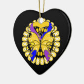 Bladerkankervlinder - Heart Ribbon Keramisch Ornament (Links)