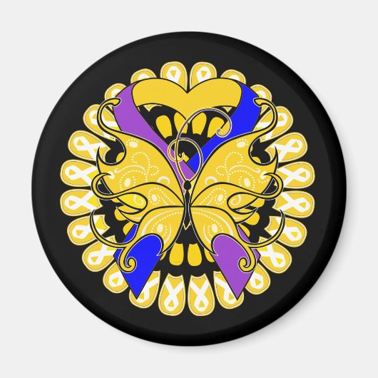 Bladerkankervlinder - Heart Ribbon Magneet (Voorkant)