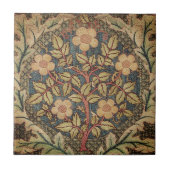 Bladerrand van de bloem in gebrand tegeltje (Voorkant)