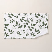 Bladertakken met groene bladeren op wit bad handdoek (Handdoek)