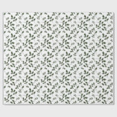 Bladertakken met groene bladeren op wit cadeaupapier (Vlak)