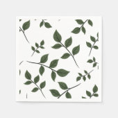 Bladertakken met groene bladeren op wit servet (Voorkant)