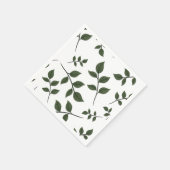 Bladertakken met groene bladeren op wit servet (Hoek)