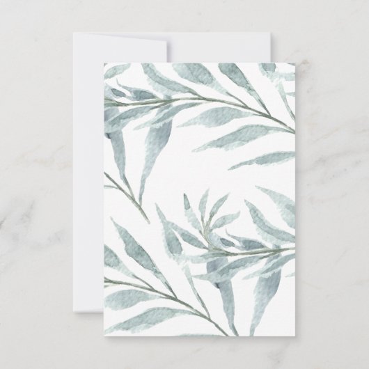 Bladervormige waterverf doop kaart (Achterkant)