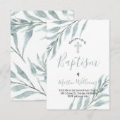 Bladervormige waterverf doop kaart (Voorkant / Achterkant)