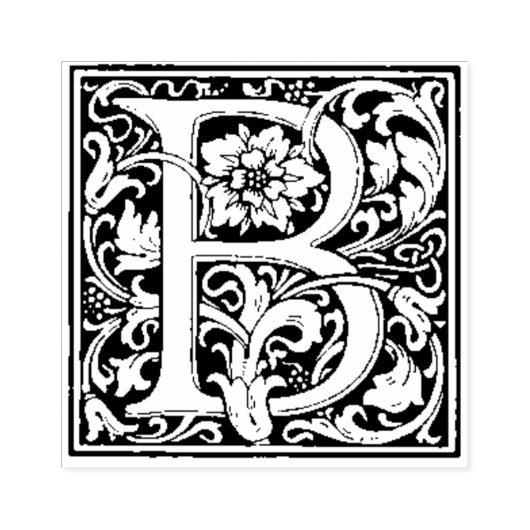 bladflorale letter B Rubberstempel (Afrduk)