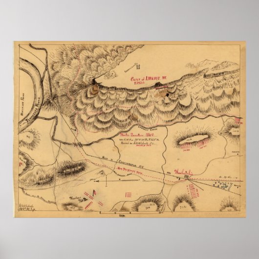 Bladgebergte, winterkwartier 1864 poster (Voorkant)