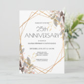 Bladgoud geometrische 25e bruiloft Jubileum Kaart (Staand voorkant)