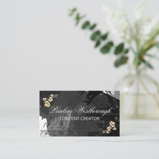 Bladgoud | WATERVERF Visitekaartje (Staand voorkant)